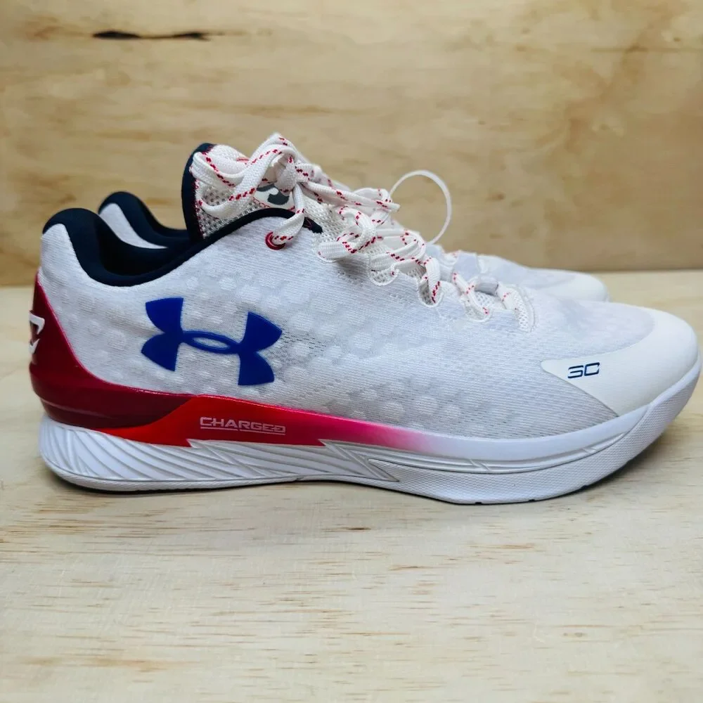 NEW Under Armour Stephen Curry 1 Low Basketball Red White Sz 12 3027433-100